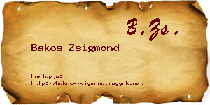 Bakos Zsigmond névjegykártya